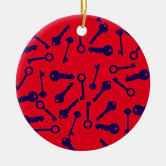 Key Blue Pattern-product Keramisch Ornament (Voorkant)