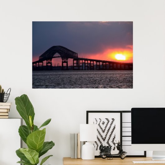 Key Bridge Sunset Print - Baltimore (Thuiskantoor)