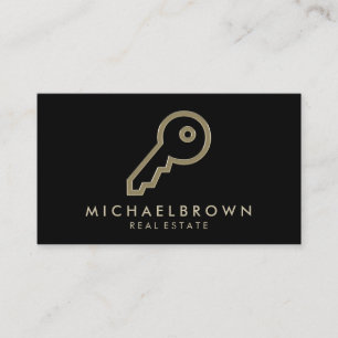 Key Gold House Logo onroerend makelaar Visitekaartje