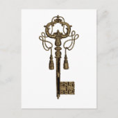 Key Heart Antiek Briefkaart  illustratie (Voorkant)