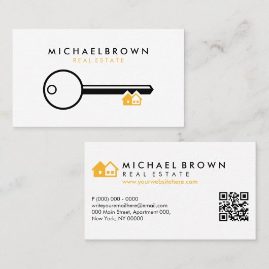 Key House Realtor architect qr code Visitekaartje (Voorkant / Achterkant)