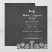  Key & Lace Housewarming Party Uitnodigen Kaart (Voorkant / Achterkant)