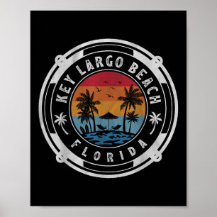 Key Largo Beach Florida Zomer Vakantie Vintage Su Poster