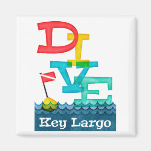 Key Largo Dive - Colorful Scuba Magneet
