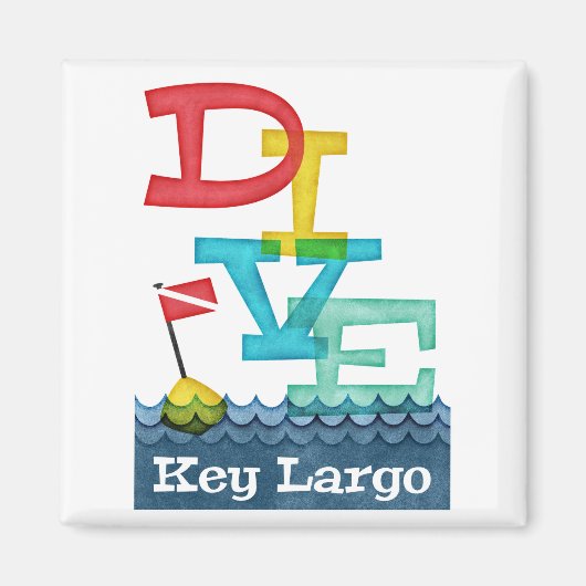 Key Largo Dive - Colorful Scuba Magneet (Voorkant)