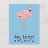 Key Largo FL Keys Flamingo Breedtegraad Lengtegraa Briefkaart (Voorkant)