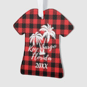 Key Largo Florida Beach Palm Trees gepersonaliseer Ornament (voorkant)