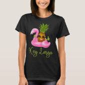Key Largo Florida Beach Tropical Flamingo Pineapp T-shirt (Voorkant)