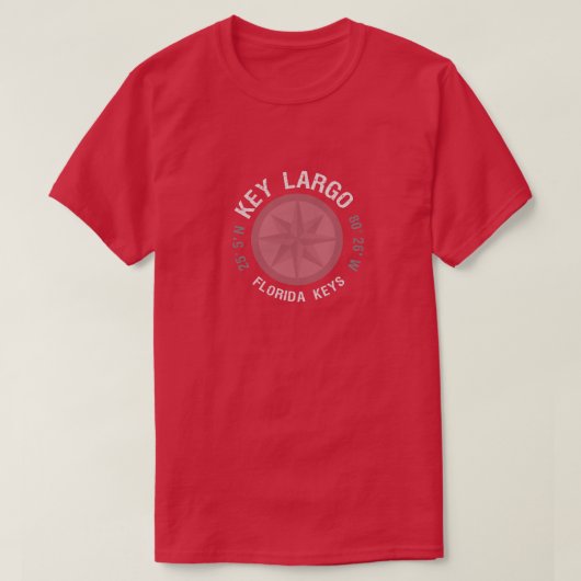 Key Largo Florida Keys nautische breedtegraad T-shirt (Design voorkant)