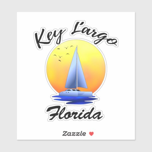 Key Largo Florida Keys Sailing Sticker (Vel)