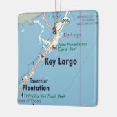Key Largo Florida Map Keramisch Ornament (Links)