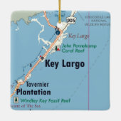 Key Largo Florida Map Keramisch Ornament (Achterkant)
