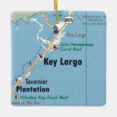 Key Largo Florida Map Keramisch Ornament (Voorkant)