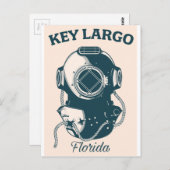 Key Largo Florida Nautical Diving reisposter Briefkaart (Voorkant / Achterkant)