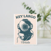 Key Largo Florida Nautische Duikreisposter Briefkaart (Staand voorkant)