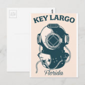 Key Largo Florida Nautische Duikreisposter Briefkaart (Voorkant / Achterkant)