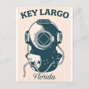 Key Largo Florida Nautische Duikreisposter Briefkaart