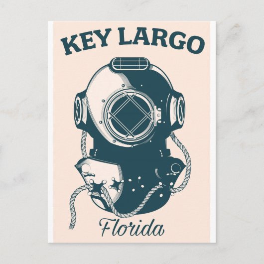 Key Largo Florida Nautische Duikreisposter Briefkaart (Voorkant)