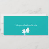 Key Largo Florida Palm Tree Boarding Pass Wedding Kaart (Achterkant)