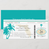 Key Largo Florida Palm Tree Boarding Pass Wedding Kaart (Voorkant / Achterkant)