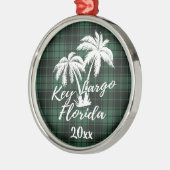 Key Largo Florida Palm Tree Green Pset Metalen Ornament (Links)