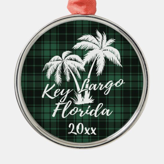 Key Largo Florida Palm Tree Green Pset Metalen Ornament (Voorkant)