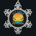 Key Largo Florida Palm Trees Beach Tin Sneeuwvlok Ornament<br><div class="desc">Key Largo Florida Palm Trees Snowflake Pewter kerstversiering</div>