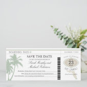 Key Largo Florida Save the Date Boarding Pass (Staand voorkant)
