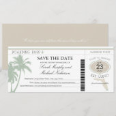 Key Largo Florida Save the Date Boarding Pass (Voorkant / Achterkant)