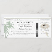 Key Largo Florida Save the Date Boarding Pass (Voorkant)