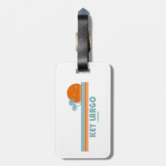 Key Largo Florida Sun Palm Trees Bagagelabel (Achterkant verticaal)