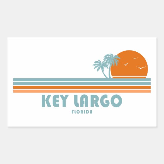 Key Largo Florida Sun Palm Trees Rechthoekige Sticker (Voorkant)