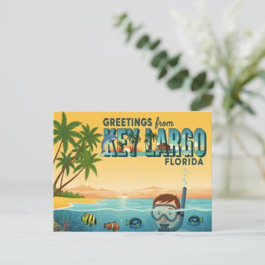 Key Largo Florida – Tropical Vacation Briefkaart (Staand voorkant)