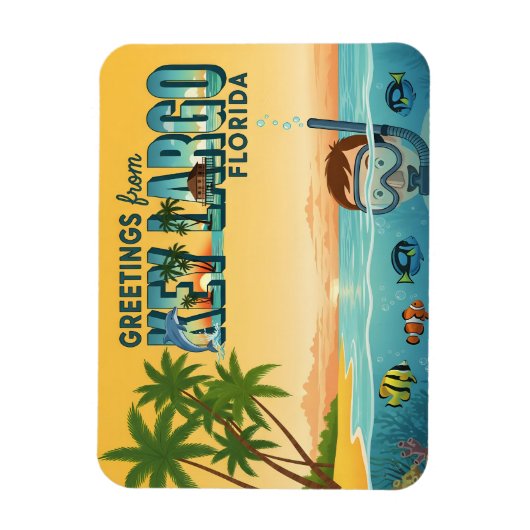 Key Largo Florida – Tropical Vacation Magneet (Verticaal)