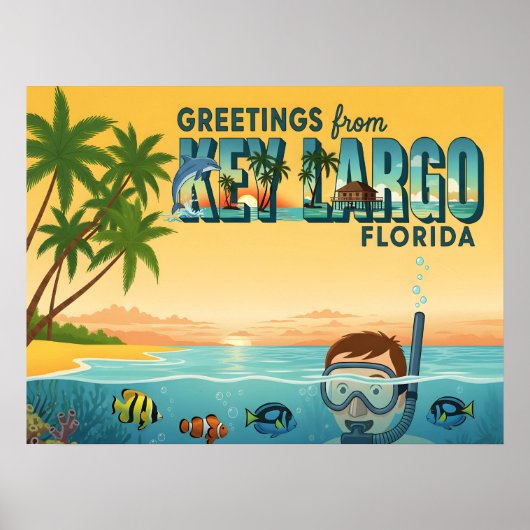 Key Largo Florida – Tropical Vacation Poster (Voorkant)