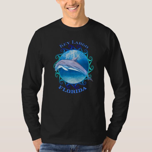 Key Largo Florida Vacation Souvenir Dolphin T-shirt (Voorkant)