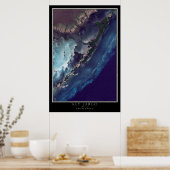Key Largo Florida van Space Satellite Map Poster (Keuken)