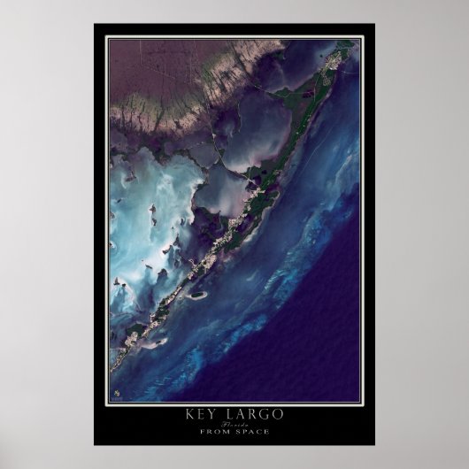 Key Largo Florida van Space Satellite Map Poster (Voorkant)