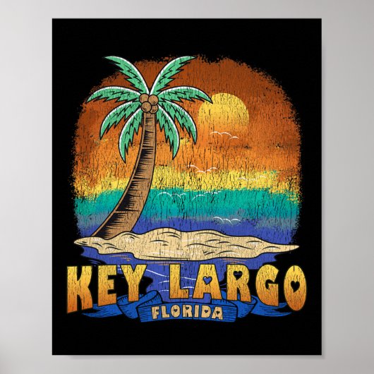 Key Largo Florida Vintage noodlijdend souvenir Poster (Voorkant)
