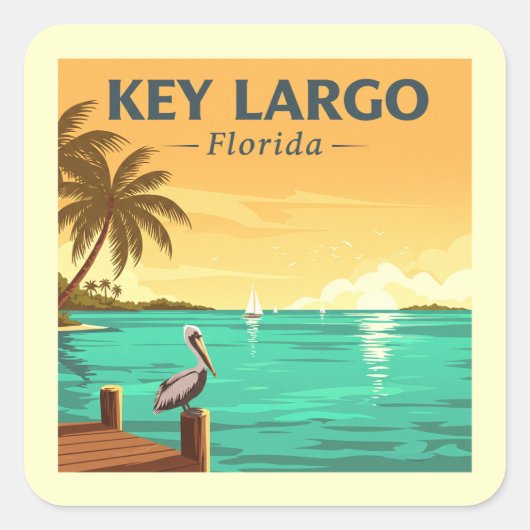 Key Largo Nederland Vierkante Sticker (Voorkant)