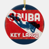 Key Largo Scuba Diver - Blue Retro Keramisch Ornament (Voorkant)