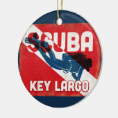 Key Largo Scuba Diver - Blue Retro Keramisch Ornament (Links)