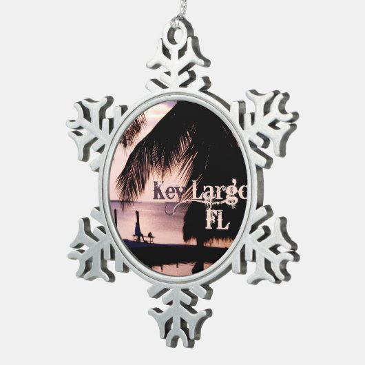 Key Largo Sunset Tin Sneeuwvlok Ornament (Rechts)