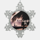 Key Largo Sunset Tin Sneeuwvlok Ornament (Voorkant)