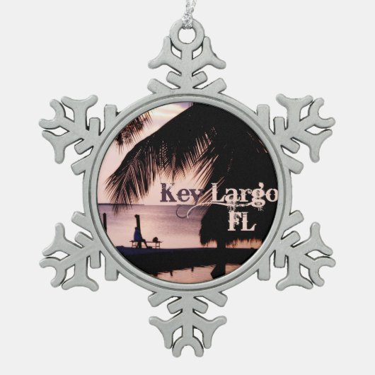 Key Largo Sunset Tin Sneeuwvlok Ornament (Voorkant)