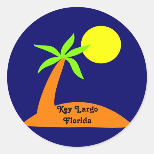 Key Largo, tropische stekker uit Florida Ronde Sticker (Voorkant)