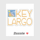 Key Largo typografisch ontwerp met boot Sticker (Vel)