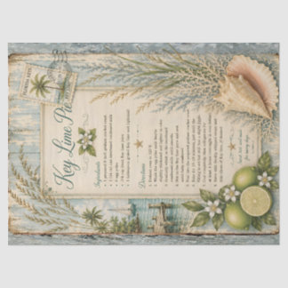 Key Lime Pie Recept Decoupage Papier Vintage Citru
