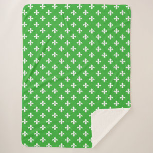 Key Lime Southern Cottage Fleur de Lys Sherpa Deken
