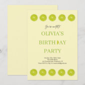 Key Limoen Fruit Fresh verjaardagsfeestuitnodiging Kaart (Voorkant / Achterkant)